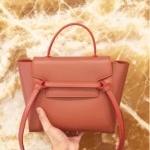 Celine Terracota/Red Double Stitching Calfskin Micro Belt Bag 2