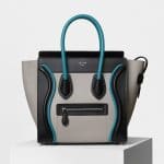 Celine Turquoise Multicolor Smooth Calfskin Micro Luggage Bag
