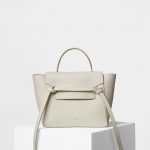 Celine White Grained Calfskin Micro Belt Bag