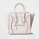 Celine White/Magenta Smooth Calfskin Micro Luggage Bag