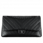 Chanel Black Chevron Flap Bag