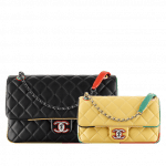 Chanel Black Jumbo / Yellow Small Lambskin/Resin Flap Bag