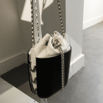 Chanel Black and White Drawstring Bag