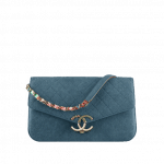 Chanel Dark Blue Grained Calfskin Flap Bag