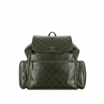 Chanel Dark Green Calfskin Backpack Pocket Bag