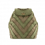 Chanel Khaki Canvas Patchwork Chevron Backpack Bag