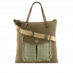 Chanel Khaki Canvas/Tweed/Resin Large Shopping Bag