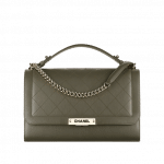 Chanel Khaki Label Click Large Flap Bag