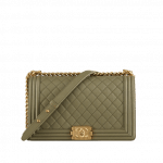 Chanel Khaki Large Boy Chanel Flap Bag