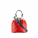 Chanel Red Multicolor Lambskin/Resin Small Drawstring Bag
