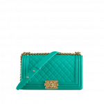 Chanel Turquoise Old Medium Boy Chanel Flap Bag