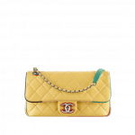 Chanel Yellow Multicolor Lambskin/Resin Small Flap Bag