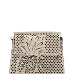 Chloe Abstract White Perforated-Pineapple Faye Medium Shoulder Bag