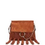 Chloe Caramel Leather and Suede Macrame Faye Medium Shoulder Bag