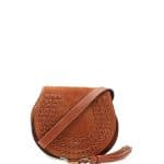 Chloe Caramel Suede Marcie Small Crossbody Bag