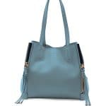 Chloe Cloudy Blue Leather and Suede Milo Medium Tote Bag
