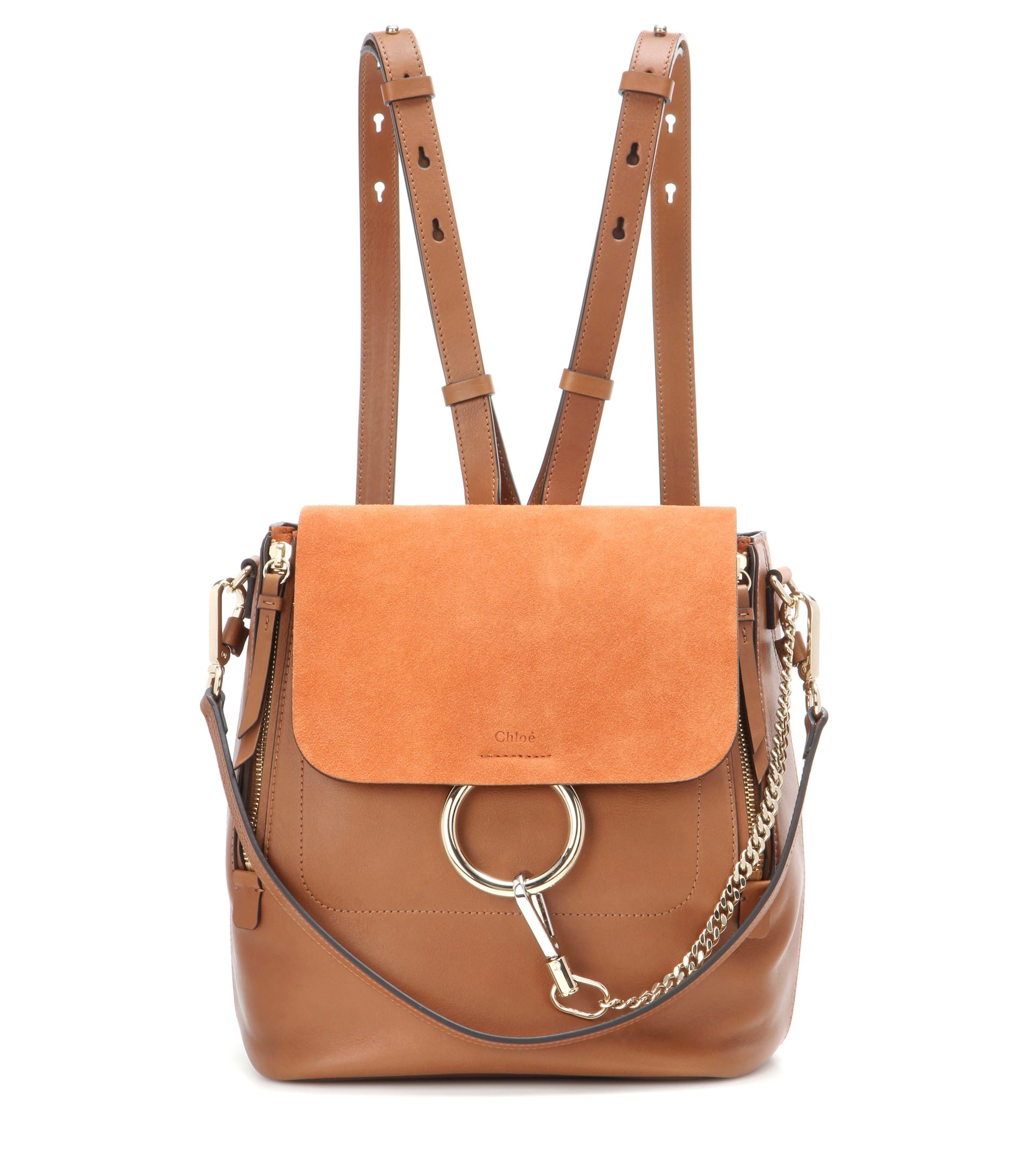 Chloé Mini Faye Backpack Cognac Orange