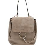 Chloe Motty Grey Suede and Leather Faye Medium Backpack Bag