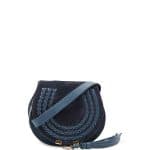 Chloe Navy Suede Marcie Small Crossbody Bag