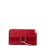 Chloe Red Leather Faye Wallet-On-A-Strap Bag