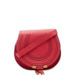 Chloe Tulip Red Calfskin Marcie Small Saddle Bag