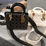 Dior Black and White Studded Lady Dior Bags
