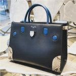 Dior Black/Blue Smooth Prestige Calfskin and Roccia Python Diorever Bag with Corners 2