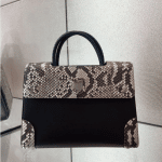 Dior Black/Blue Smooth Prestige Calfskin and Roccia Python Mini Diorever Bag with Corners