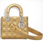 Dior Gold-Tone Small Lady Dior Bag