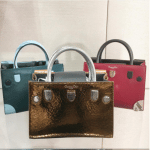 Dior Green/Ice Blue Pony-Effect Calfskin and Dark Red Calfskin/Python Mini Diorever Bags with Corners