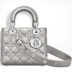 Dior Silver-Tone Small Lady Dior Bag