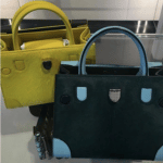 Dior Yellow and Green/Ice Blue Pony-Effect Calfskin Mini Diorever Bags with Corners
