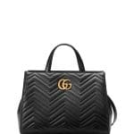 Gucci Black GG Marmont Medium Matelasse Top-Handle Bag