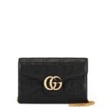 Gucci Black GG Marmont Pearly Matelasse Wallet-on-Chain Bag