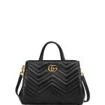 Gucci Black GG Marmont Small Matelasse Top-Handle Bag