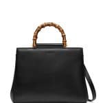 Gucci Black Nymphea Medium Bamboo-Handle Tote Bag