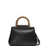 Gucci Black Nymphea Small Bamboo-Handle Tote Bag