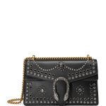 Gucci Black Studded Leather Dionysus Chain Shoulder Bag