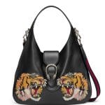 Gucci Black Tiger-Embroidered Dionysus Hobo Bag