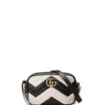 Gucci Black/White GG Marmont Mini Matelasse Camera Bag