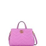 Gucci Bright Pink GG Marmont Small Matelasse Top-Handle Bag