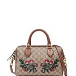 Gucci GG Supreme Embroidered Top-Handle Small Boston Bag