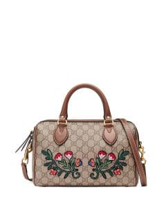 gucci floral boston bag