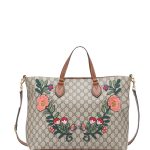Gucci GG Supreme Floral Embroidered Top-Handle Tote Bag