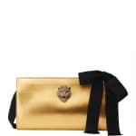 Gucci Gold Metallic Leather Clutch Bag