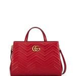 Gucci Hibiscus Red GG Marmont Medium Matelasse Top-Handle Bag