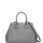 Gucci Medium Gray Signature Top-Handle Tote Bag