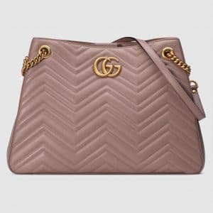 Gucci Nude GG Marmont Matelasse Shoulder Bag