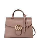 Gucci Nude GG Marmont Small Pearly Top-Handle Satchel Bag