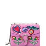 Gucci Pink Dionysus Medium Beaded Heart Shoulder Bag